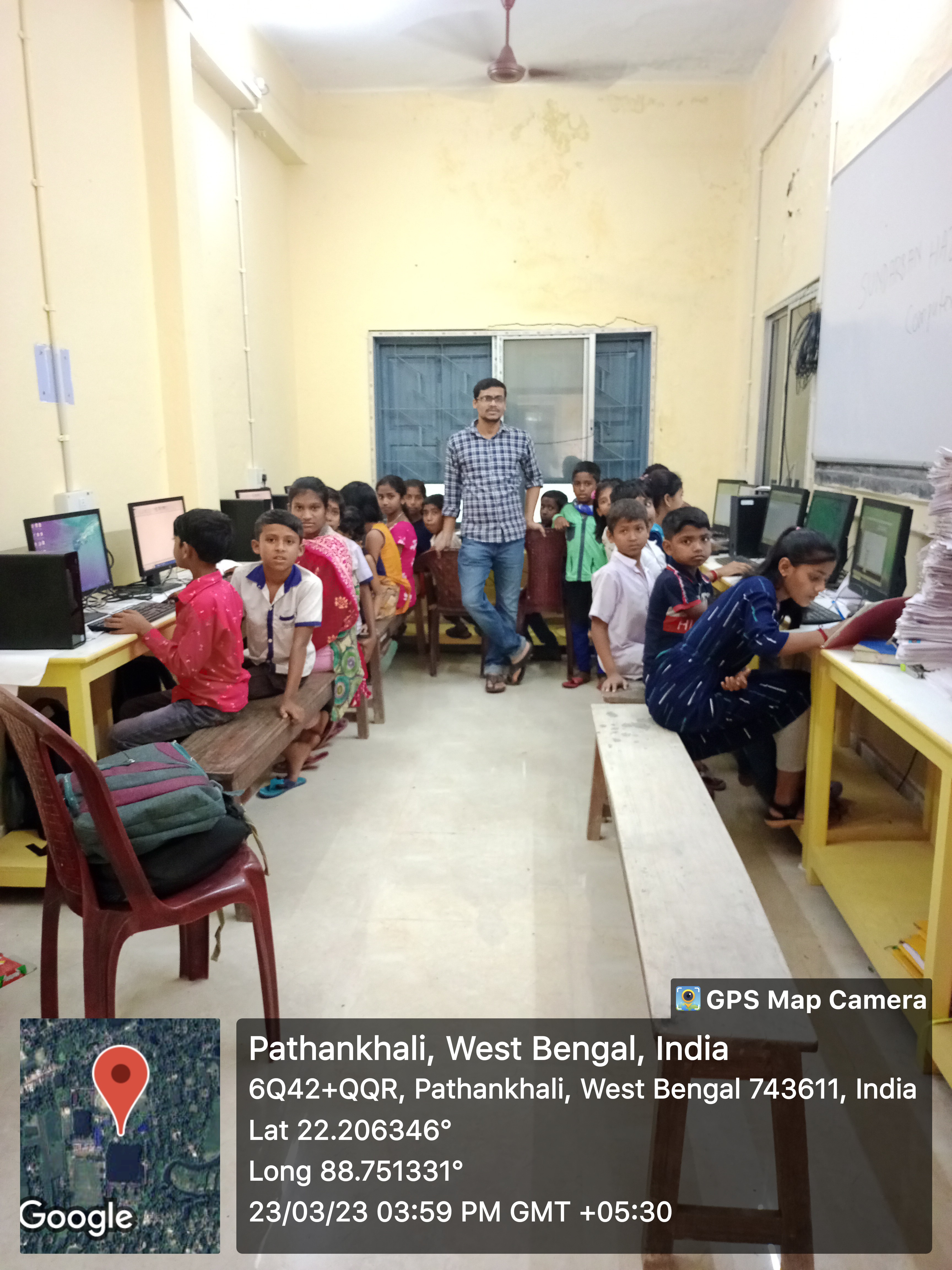 Dept of Mathematics support and help local school students for Basic computer training in the college computer lab.
